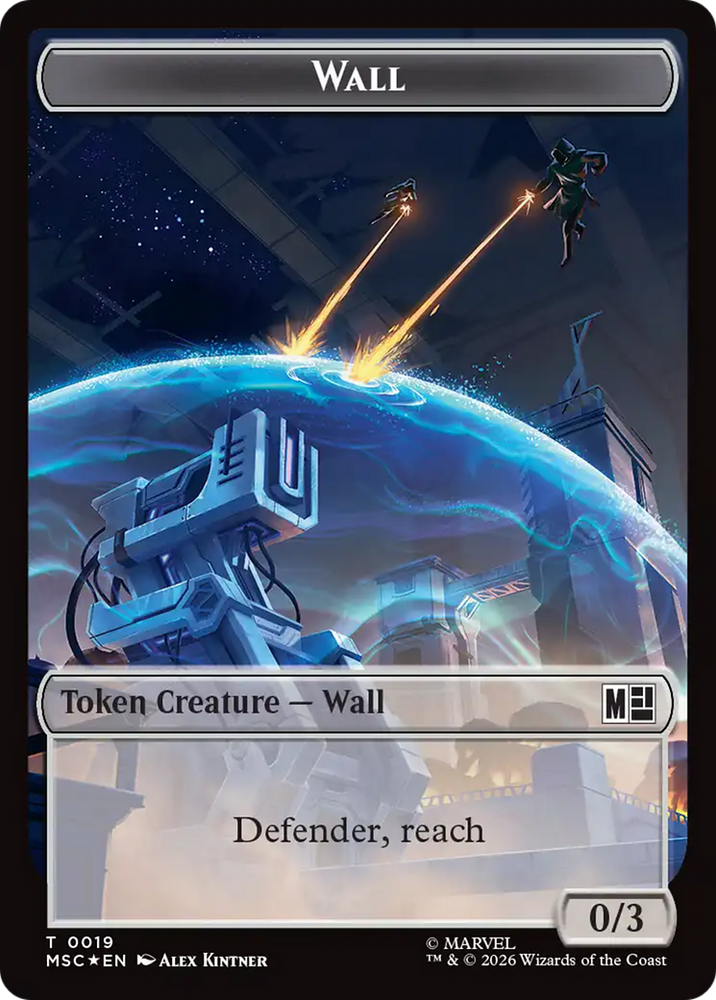 Wall (019) // Merfolk (024) Double-Sided Token (Surge Foil) [Marvel Super Heroes Commander Tokens]
