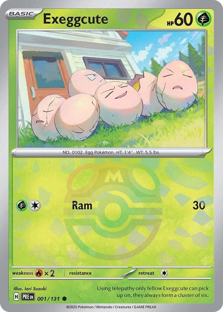 Exeggcute (001/131) (Master Ball Pattern) [Scarlet & Violet: Prismatic Evolutions]