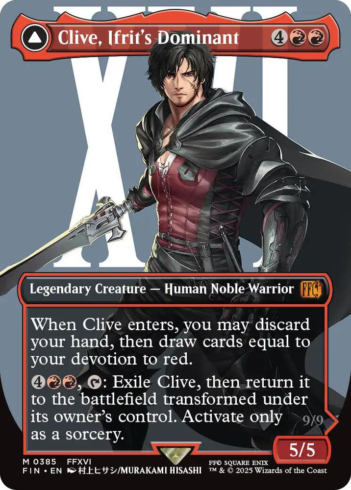 Clive, Ifrit's Dominant // Ifrit, Warden of Inferno (Borderless) (0385) [FINAL FANTASY]