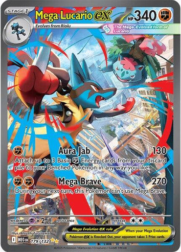 Mega Lucario ex (179/132) [Mega Evolution: Base Set]