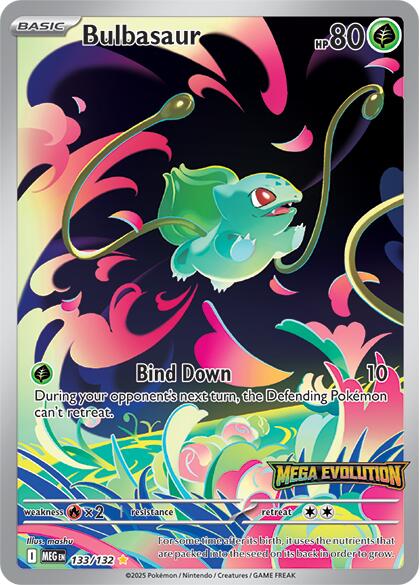 Bulbasaur (133/132) (Mega Evolution Stamped) [Mega Evolution: Base Set]