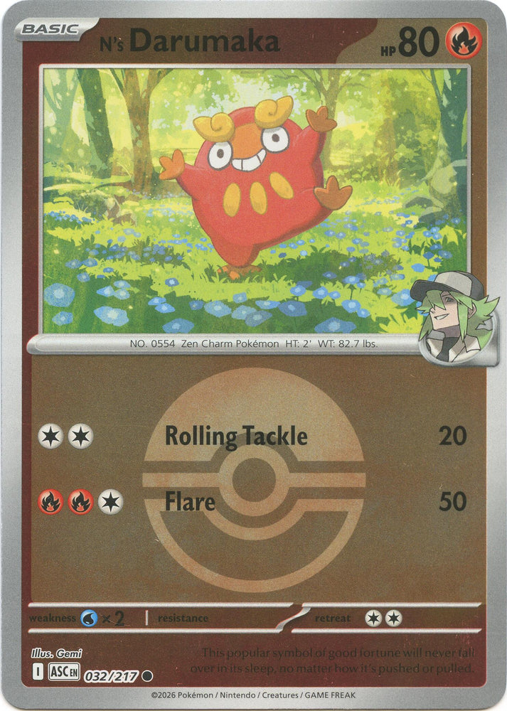 N's Darumaka (032/217) (Poke Ball) [Mega Evolution: Ascended Heroes]