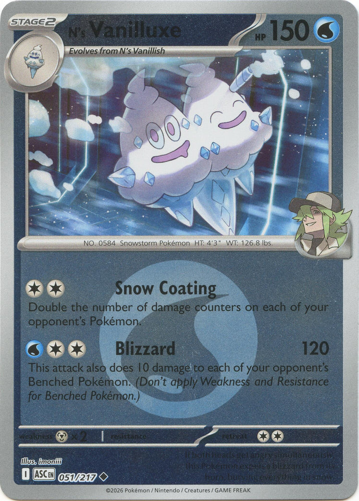 N's Vanilluxe (051/217) (Energy Symbol Pattern) [Mega Evolution: Ascended Heroes]