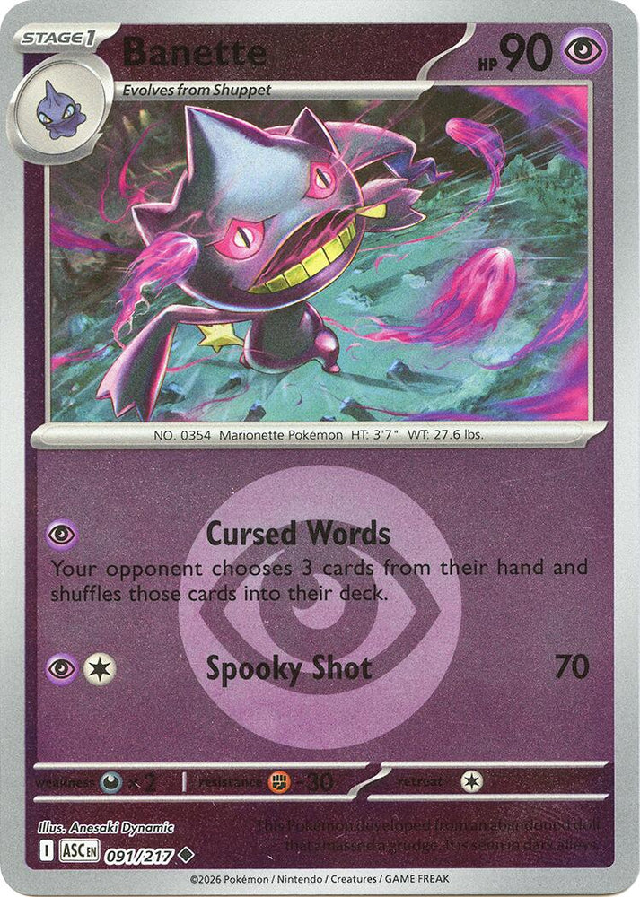 Banette (091/217) (Energy Symbol Pattern) [Mega Evolution: Ascended Heroes]