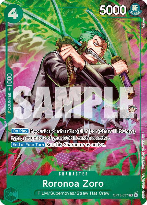 Roronoa Zoro (OP13-037) (Treasure Rare) [Adventure on Kami's Island]