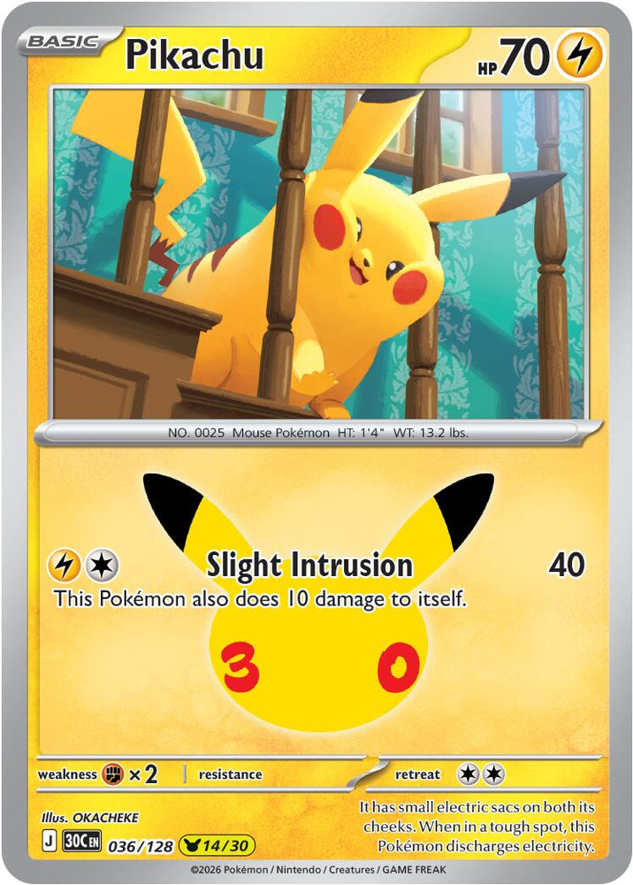 Pikachu (036/128) [Mega Evolution: 30th Celebration]