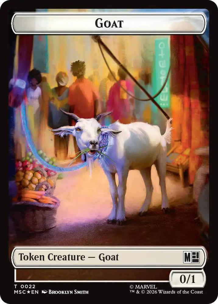 Goat // Soldier Double-Sided Token (Surge Foil) [Marvel Super Heroes Commander Tokens]