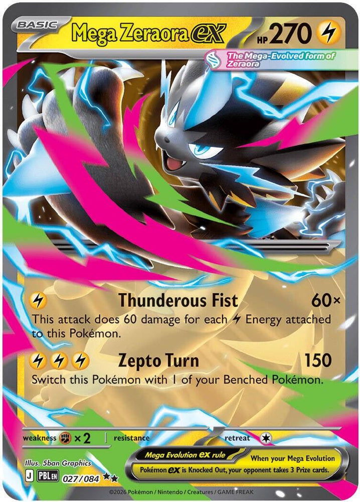 Mega Zeraora ex (027/084) [Mega Evolution: Pitch Black]