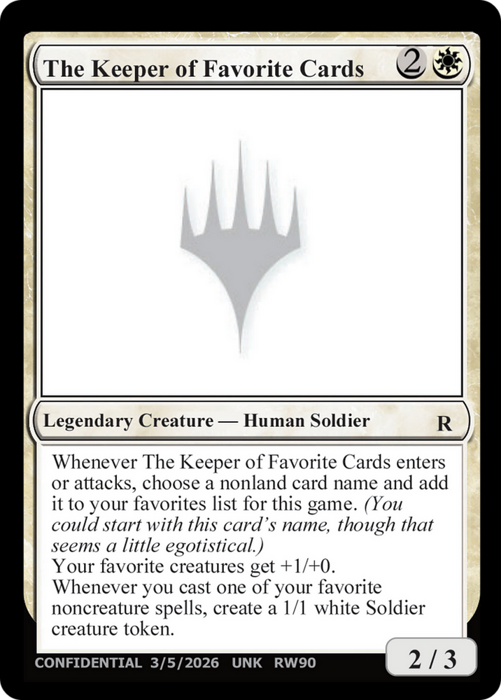 The Keeper of Favorite Cards (3/5/2026) [Unknown Event]