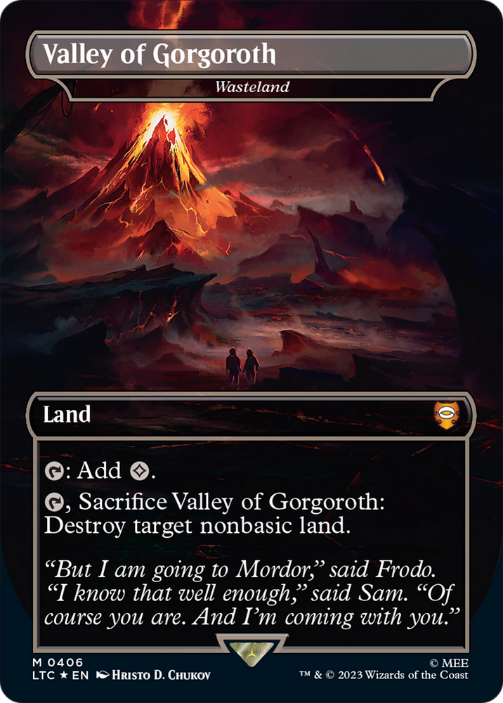 Valley of Gorgoroth - Wasteland (Borderless) (Surge Foil Realms and Relics) [The Lord of the Rings: Tales of Middle-Earth Commander]