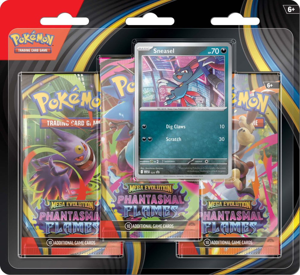 PKM Mega Evolution: Phantasmal Flames - 3 Pack Blister LIMIT 4 PER PERSON