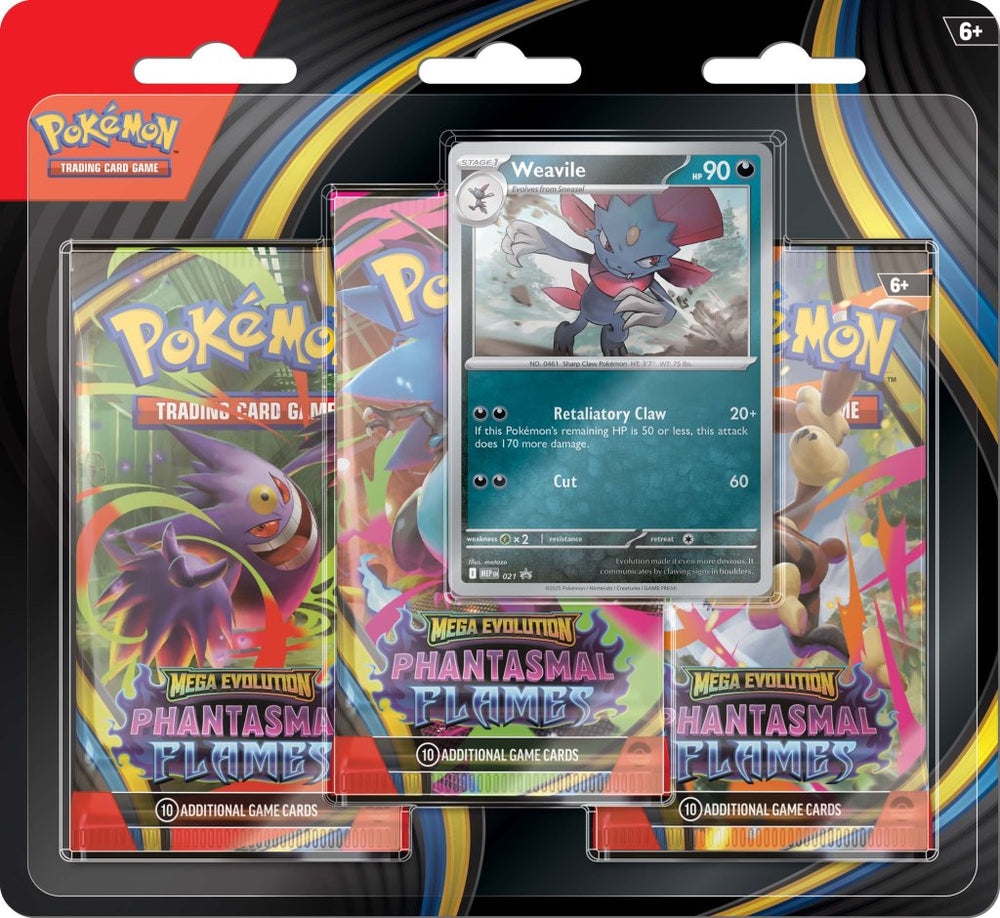 PKM Mega Evolution: Phantasmal Flames - 3 Pack Blister LIMIT 4 PER PERSON