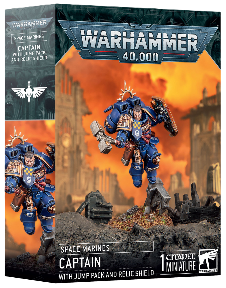 Spacemarine Captain w/ jump pack and relic shield - Warhammer 40,000